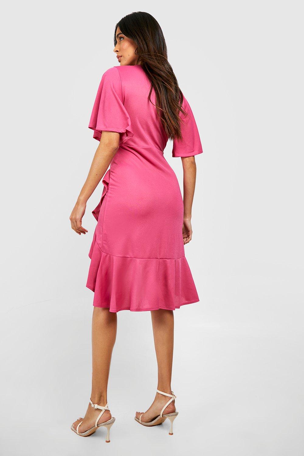 Ruffle Wrap Midi Dress